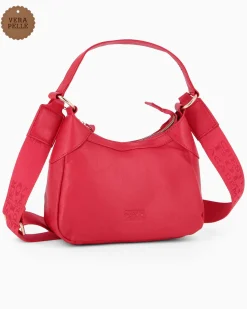 CHESTER POLO ACADEMY - Minibag rossa in VERA PELLE con tracolla nastro loggata