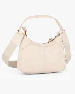 CHESTER POLO ACADEMY - Minibag latte in VERA PELLE con tracolla nastro loggata