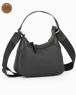 CHESTER POLO ACADEMY - Minibag nera in VERA PELLE con tracolla nastro loggata
