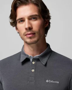 COLUMBIA - POLO MEZZA MANICA   NELSON POINT GRIGIA  DA UOMO,  1772721_011