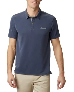 COLUMBIA - POLO MEZZA MANICA   NELSON POINT BLU  DA UOMO,  1772721_478
