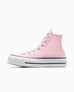CONVERSE Chuck Taylor All Star Platform - Scarpa alta da donna rosa con logo bianco - A06507