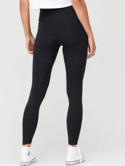 CONVERSE - Leggins nero con logo Converse laterale sulla gamba sinistra