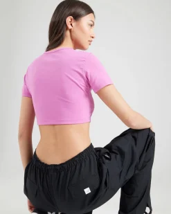 CONVERSE T-SHIRT CROPPED FUXIA DA DONNA, 10028561