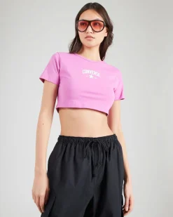 CONVERSE T-SHIRT CROPPED FUXIA DA DONNA, 10028561