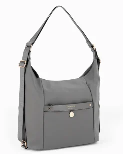 CORTINA POLO STYLE - Borsa/Zaino antracite con tasca frontale e dettaglio logo pendente