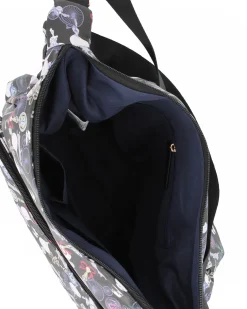 CORTINA POLO STYLE - Tracolla nera con stampa bici, tasca frontale e taschini laterali elasticizzati