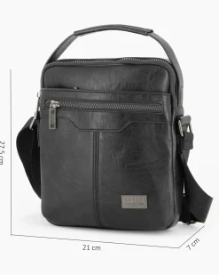 COVERI COLLECTION - Borsello nero con doppia tasca frontale