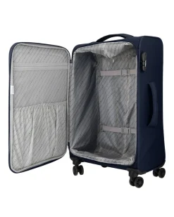 COVERI COLLECTION - TROLLEY BLU IN TESSUTO CON DOPPIA TASCA FRONTALE  E 4 RUOTE