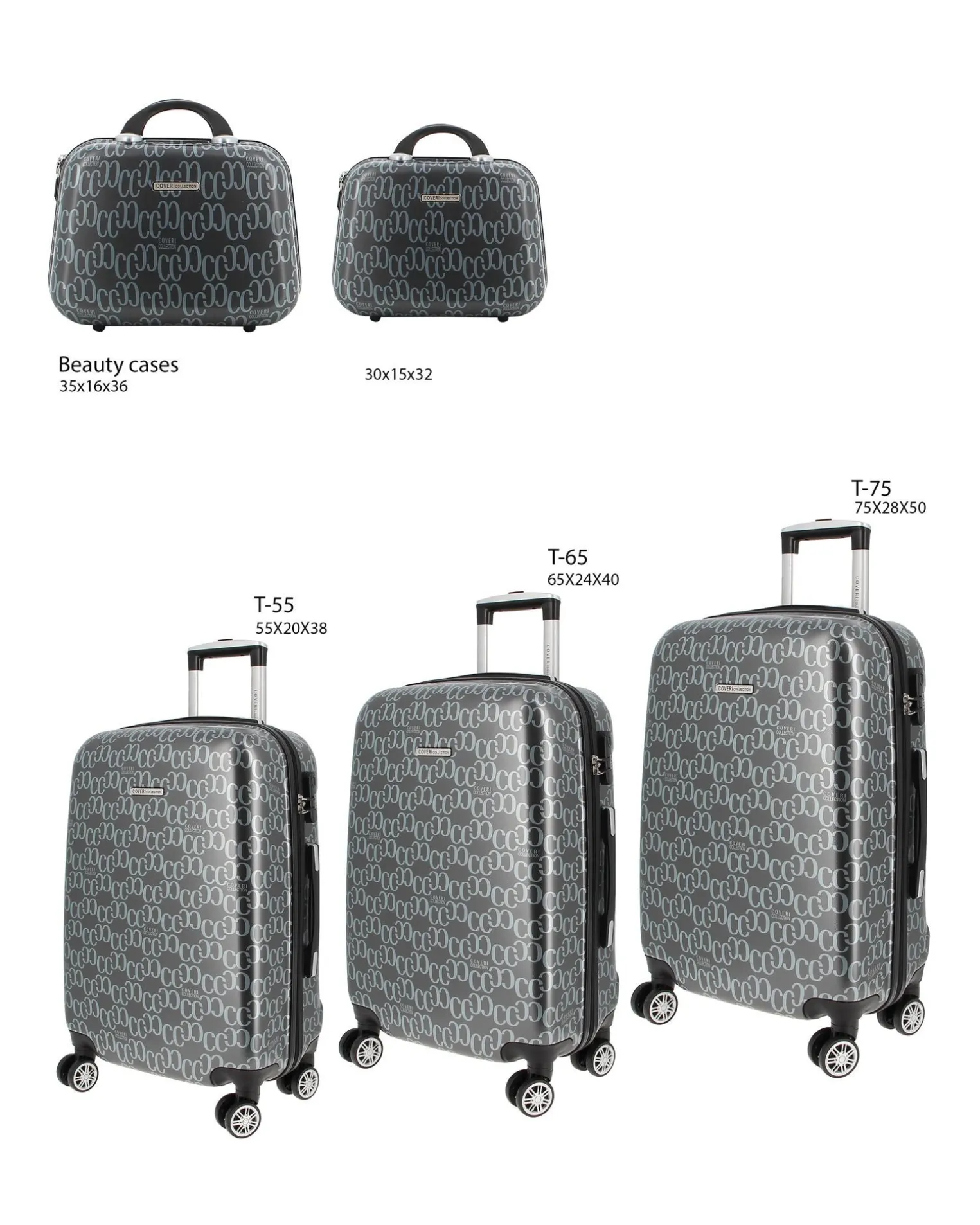COVERI COLLECTION - TROLLEY IN ABS STAMPA LOGO CON 4 RUOTE DOPPIE