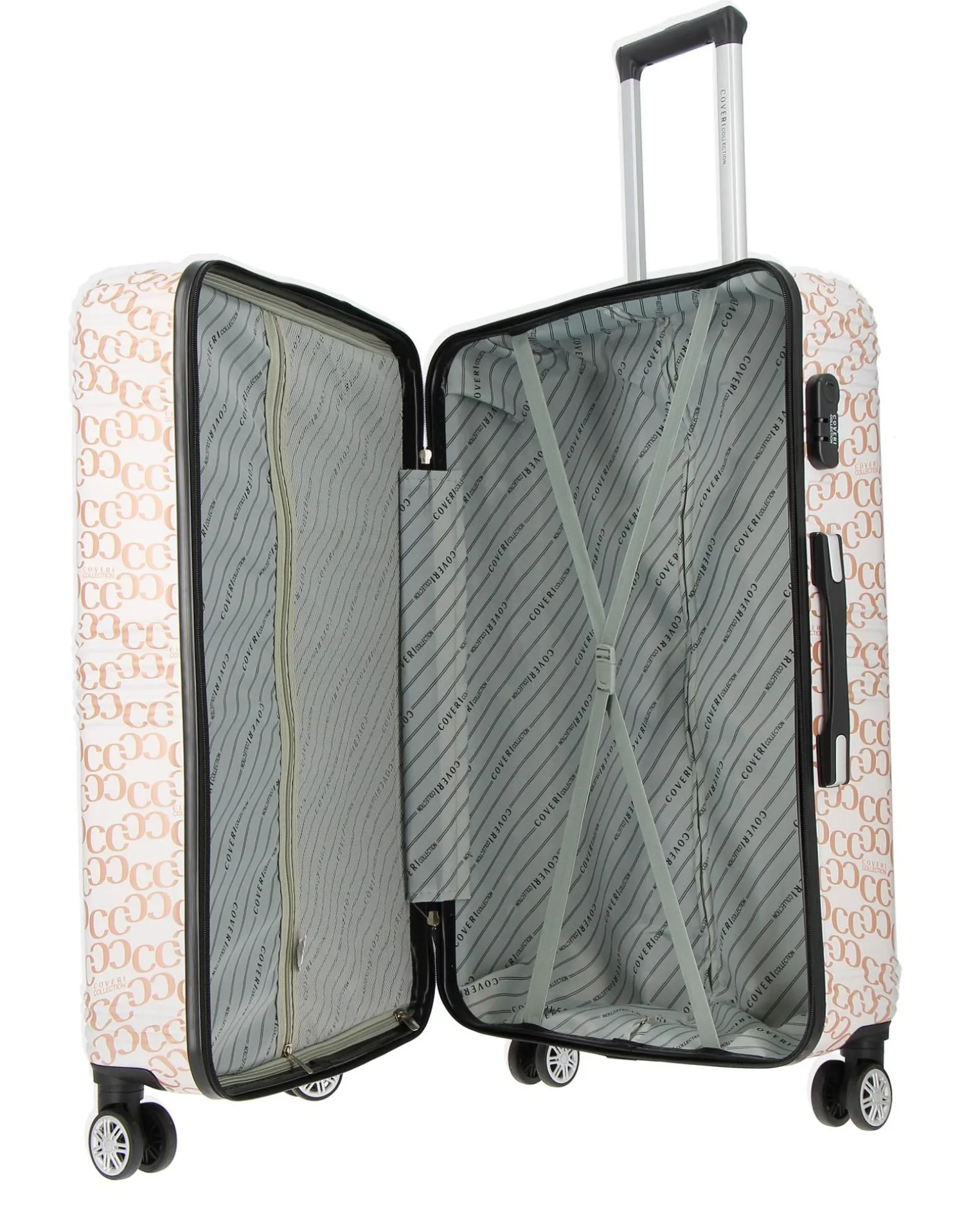 COVERI COLLECTION - TROLLEY IN ABS STAMPA LOGO CON 4 RUOTE DOPPIE