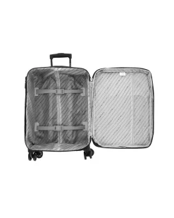 COVERI COLLECTION - Trolley in tessuto nero con 4 ruote doppie ed espansione