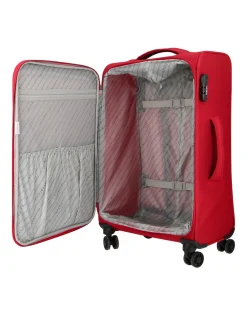 COVERI COLLECTION - TROLLEY ROSSO IN TESSUTO CON DOPPIA TASCA FRONTALE  E 4 RUOTE