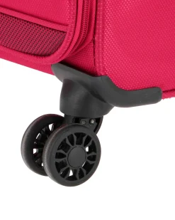 COVERI COLLECTION - TROLLEY ROSSO IN TESSUTO CON DOPPIA TASCA FRONTALE  E 4 RUOTE