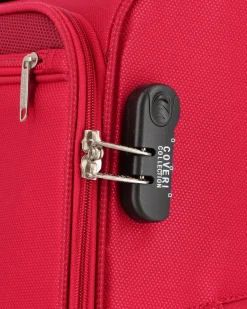 COVERI COLLECTION - TROLLEY ROSSO IN TESSUTO CON DOPPIA TASCA FRONTALE  E 4 RUOTE