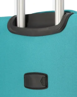 COVERI COLLECTION - TROLLEY TURCHESE IN TESSUTO ESPANDIBILE CON DOPPIA TASCA FRONTALE