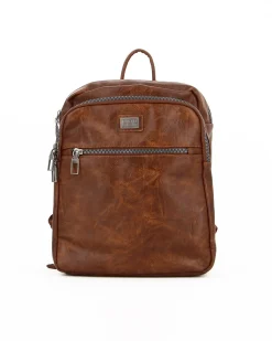 COVERI COLLECTION - ZAINO UFFICIO MARRONE CHIARO CON TASCA OVALE E UNA FRONTALE