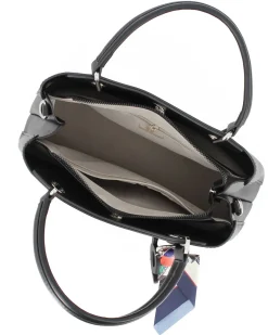 DAVID JONES - BORSA NERA A MANO DUE MANICI TRE SCOMPARTI E FOULARD