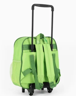 DINOSAURO - Zaino trolley verde con tasche laterali