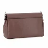 DIVAS - Borsa marrone in VERA PELLE con patta e tracolla nastro - MADE IN ITALY