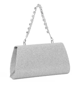 DIVAS - Borsa pochette argento in lurex per cerimonia