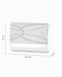 DIVAS - Borsa pochette argento elegante da cerimonia