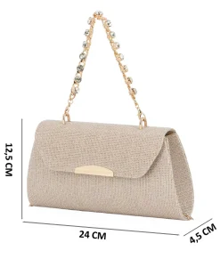 DIVAS - Borsa pochette oro rosa in lurex per cerimonia