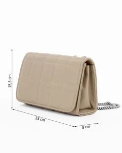 DIVAS - Borsa tortora da donna  con patta
