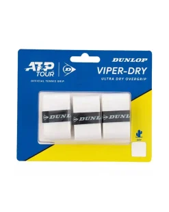 DUNLOP - OVERGRIP  ATP VIPER-DRY (NASTRO MORBIDO) CONFEZIONE DA 3 PZ. BIANCO, 10365374