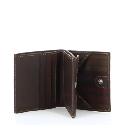 EMPORIO - Portafoglio marrone in VERA PELLE con scomparto banconote e tasca posteriore portaspicci
