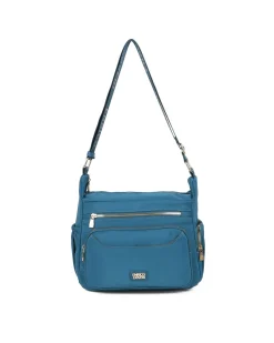 ENRICO COVERI - Borsa blu con tasche frontali e laterali
