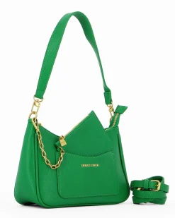 ENRICO COVERI - BORSA VERDE A SPALLA CON POUCH RIMOVIBILE