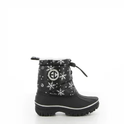 ENRICO COVERI CONTEMPORARY - MOONLOVE GIRL Doposci neri stampa fiocchi di neve con coulisse e pelliccetta interna