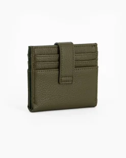 ENRICO COVERI - Portacarte verde da donna con pattina e logo