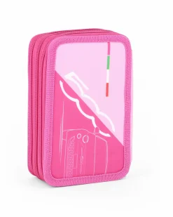 FIAT 500 - ASTUCCIO ROSA 3 ZIP CON PENNARELLI GIOTTO TURBOCOLOR