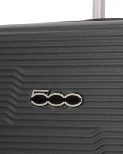 FIAT 500 - TROLLEY NERO IN ABS 4 RUOTE CON COMBINAZIONE TSA
