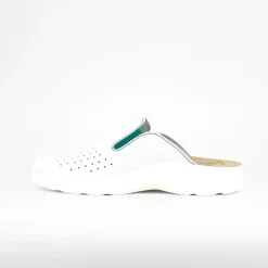 FLY FLOT - Ciabatta sanitaria bianca in VERA PELLE da uomo - MADE IN ITALY
