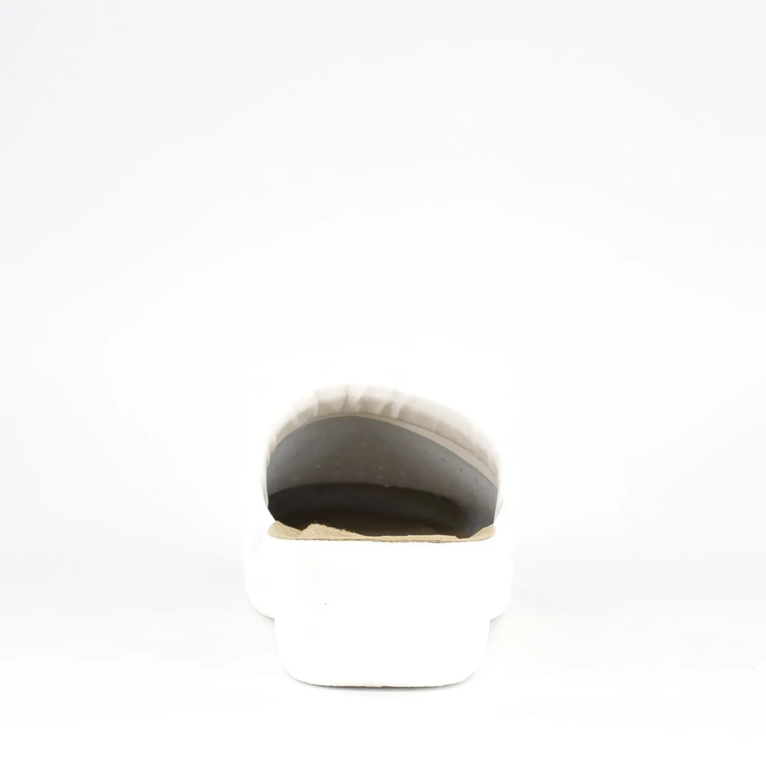 FLY FLOT - Ciabatta sanitaria da donna bianco in VERA PELLE, MADE IN ITALY