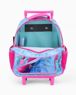 FROZEN - Zaino trolley digit premium azzurro e fucsia con tasche laterali