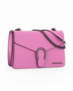 GIANMARCI VENTURI - Borsa tracolla rosa con fibbia sulla patta
