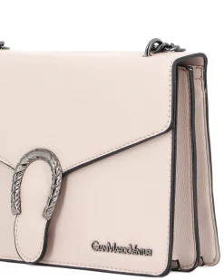 GIANMARCI VENTURI - Borsa tracolla bianco sporco con fibbia sulla patta