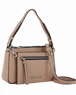 GIANMARCO VENTURI - Tracolla beige con tasca frontale