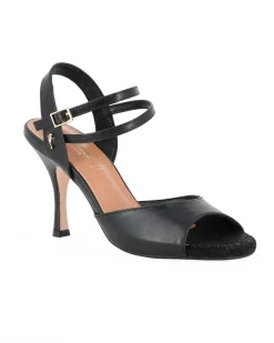 GLOBODANCE - Scarpa da ballo nera con sottopiede in VERA PELLE memory foam, tacco 9CM