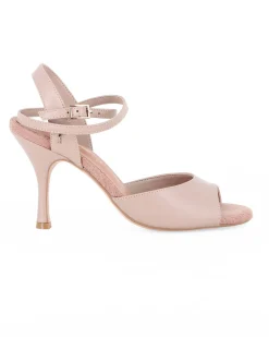 GLOBODANCE - Scarpa da ballo nude con sottopiede in VERA PELLE memory foam, tacco 9CM
