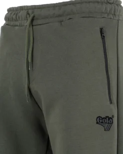 GOLA - PANTALONE FELPA VERDE MILITARE DA UOMO ZIP RIGATA