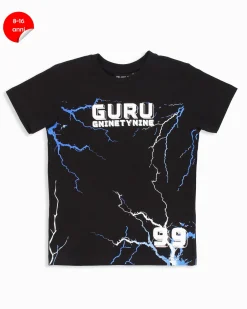 GURU - Tshirt manica corta nera bambino 8-16 anni in cotone