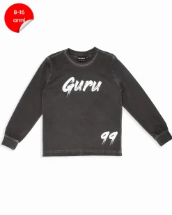 GURU - TSHIRT MANICA LUNGA NERA DA RAGAZZO