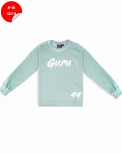 GURU - TSHIRT MANICA LUNGA VERDE ACQUA DA RAGAZZO