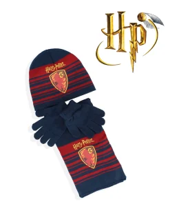 HARRY POTTER - Completo da bimbi con cappello, sciarpe e guanti grifondoro