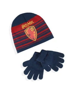 HARRY POTTER - Completo da bimbi con cappello, sciarpe e guanti grifondoro